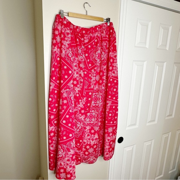 NWT SHEIN Paisley Print Butterfly Sleeve Crop Top & Wrap Hem Skirt - Picture 9 of 12